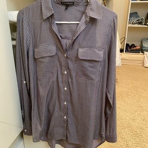 Striped Express button down top